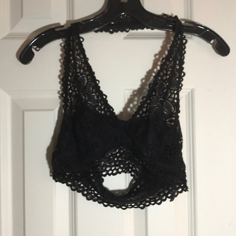 NWOT Aerie Halter Black Bralette Medium
